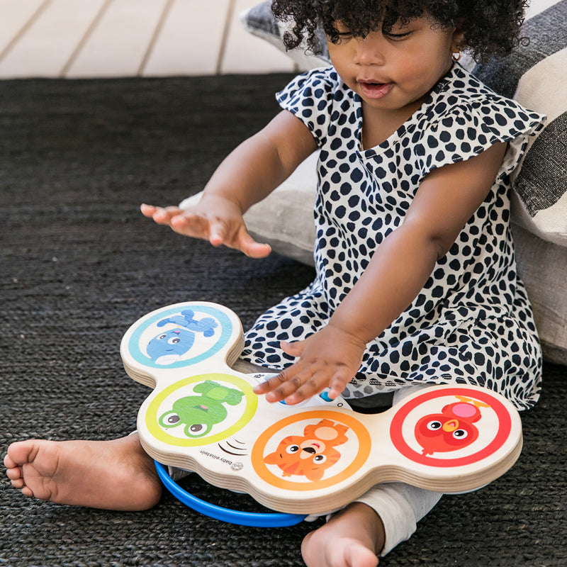 Bateria Musical Infantil de Madeira com Tecnologia Magic Touch Luzes e Ritmos Guiados – Hape