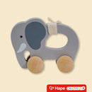 Elefante de Madeira Brinquedo Educativo para Empurrar e Puxar – Hape
