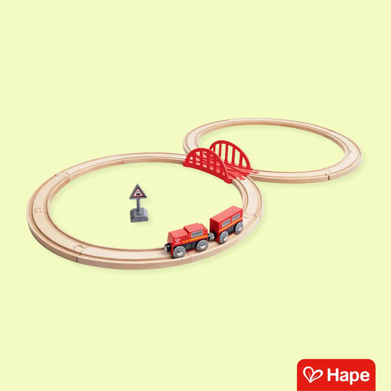 Ferrovia Clássica Formato de 8 Premium – Trenzinho Educativo de Madeira com Design Alemão – Hape