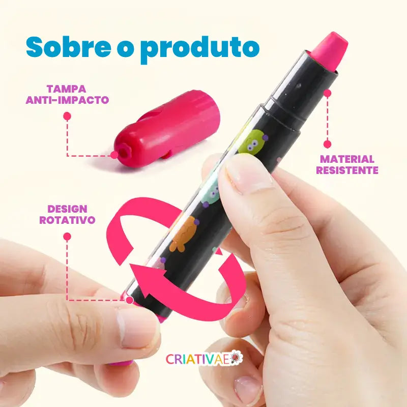 Giz pintura à óleo Jumbo Twistável Criativae – Cores Vivas, Mãos Felizes! | CRIATIVAE