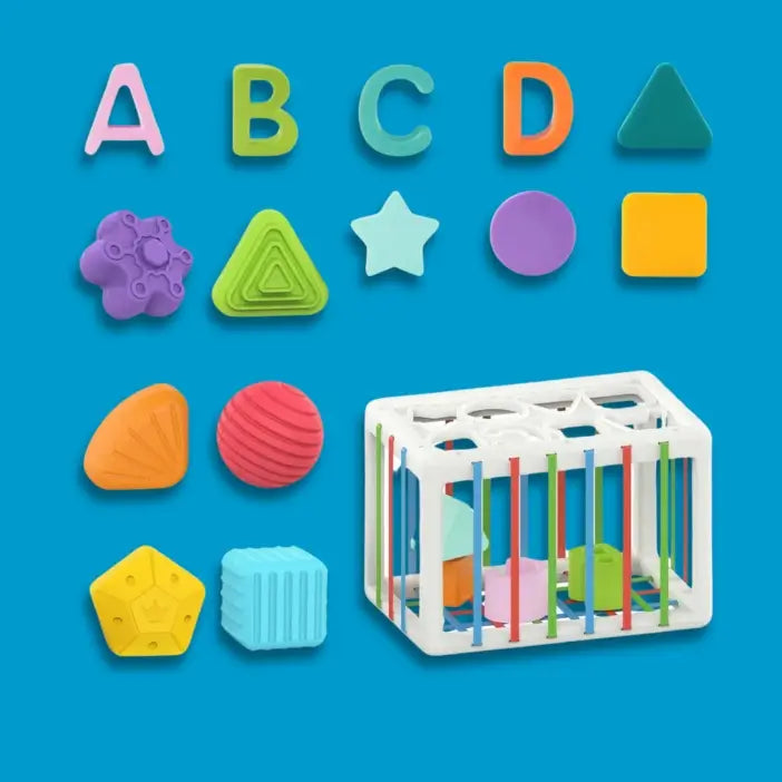 Cubo Geometric - Brinquedo Desenvolvimento Sensorial Montessori