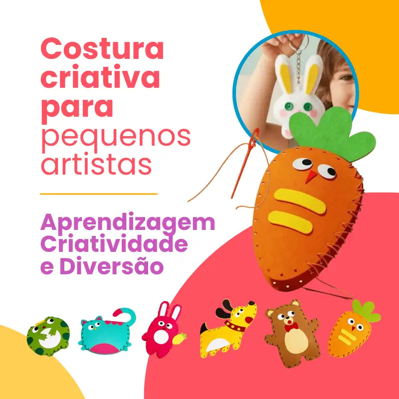 Kit de Costura Criativa para Crianças – Manualidades Seguras e Educativas | CRIATIVAE
