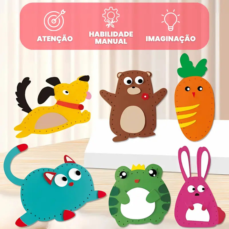 Kit de Costura Criativa para Crianças – Manualidades Seguras e Educativas | CRIATIVAE