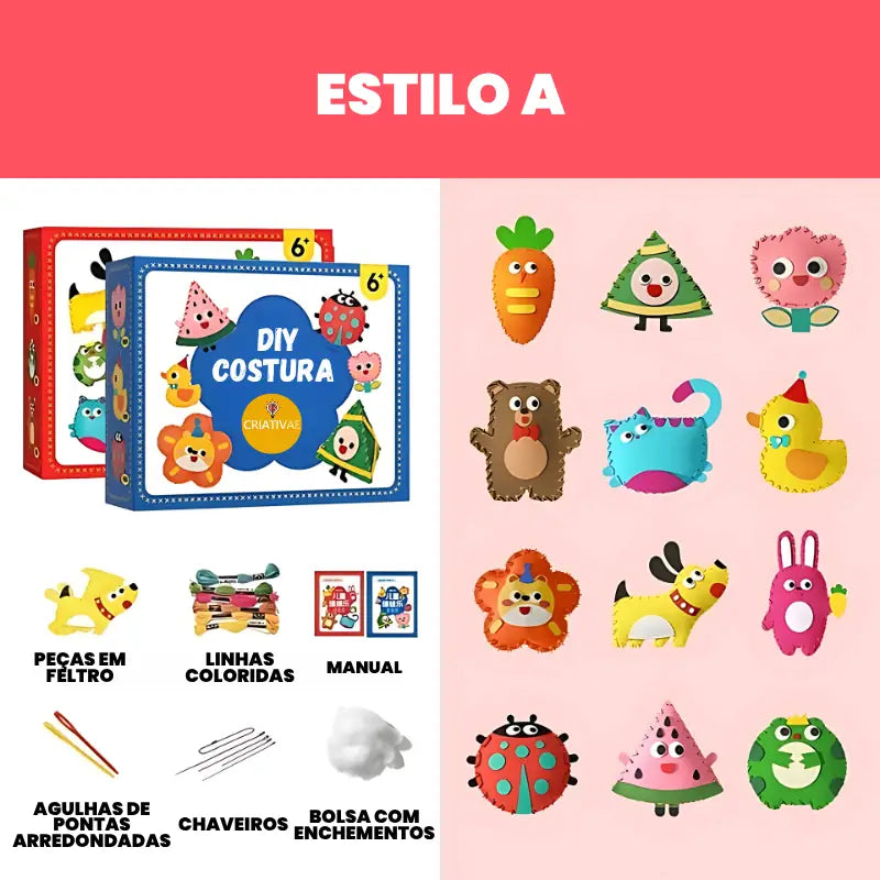 Kit de Costura Criativa para Crianças – Manualidades Seguras e Educativas | CRIATIVAE