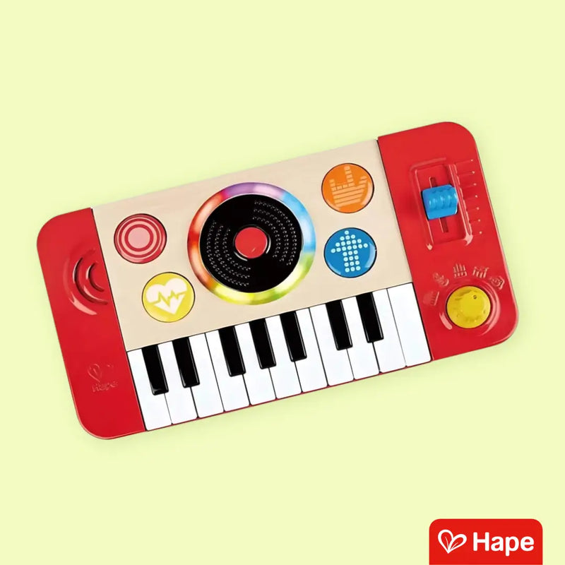 DJ Mix & Spin Studio Brinquedo Musical Infantil com Teclado, Luzes e Efeitos Especiais – Hape