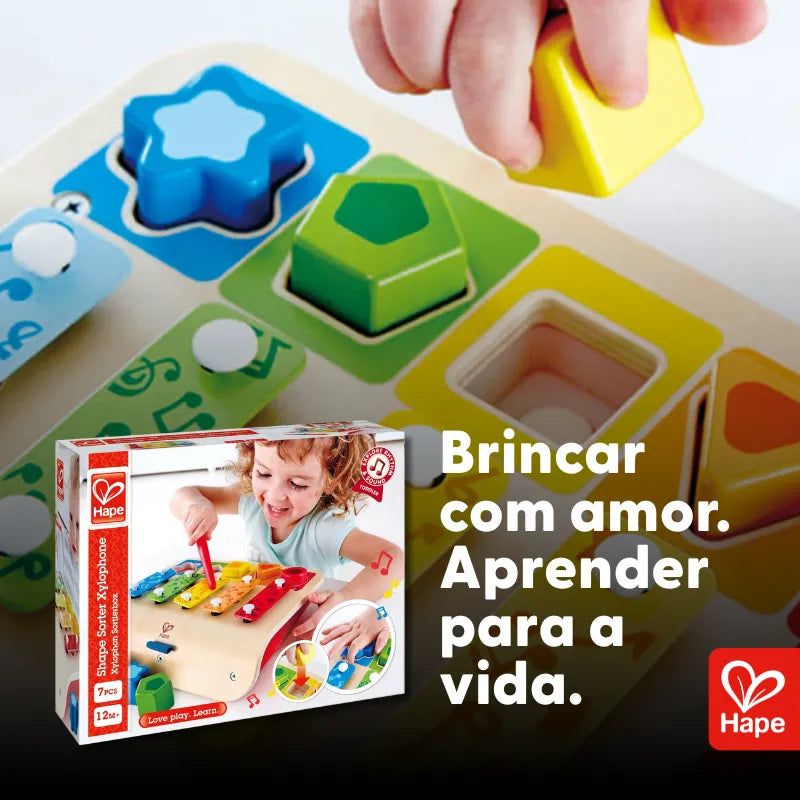 Xilofone e Piano Infantil de Madeira Classificador de Formas | Hape