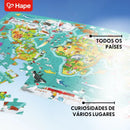 Quebra-Cabeça Mapa-Múndi Infantil 100 Peças 2 em 1 | Hape