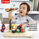 Kit Sushi Infantil de Madeira e Acessórios para Servir Criança | Hape