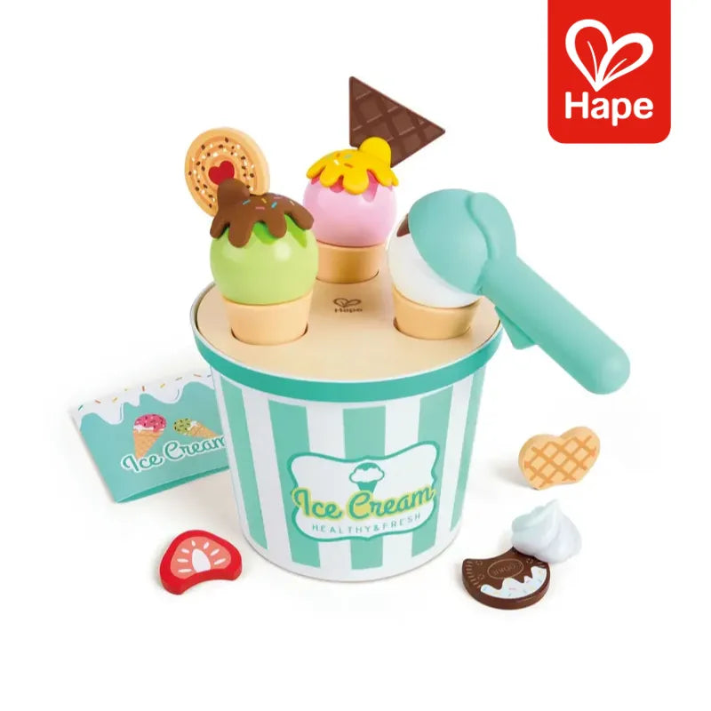 Kit Sorvetes Infantil 19 Peças com Expositor Giratório e Colher | Hape