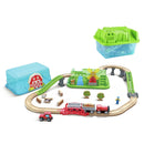 Pista de Trem de Madeira Fazenda com Caixa de Armazenamento 41 Peças | HAPE