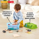 Pista de Trem de Madeira Fazenda com Caixa de Armazenamento 41 Peças | HAPE
