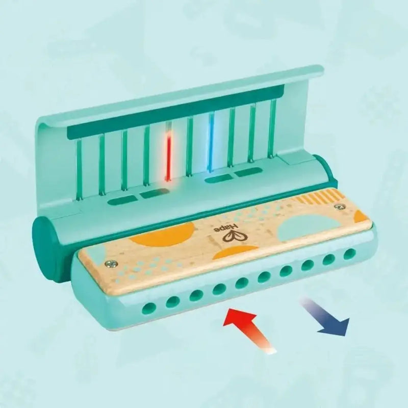 Gaita Infantil Educativa de Madeira com Luzes Guia, Músicas e Bateria Recarregável – Hape