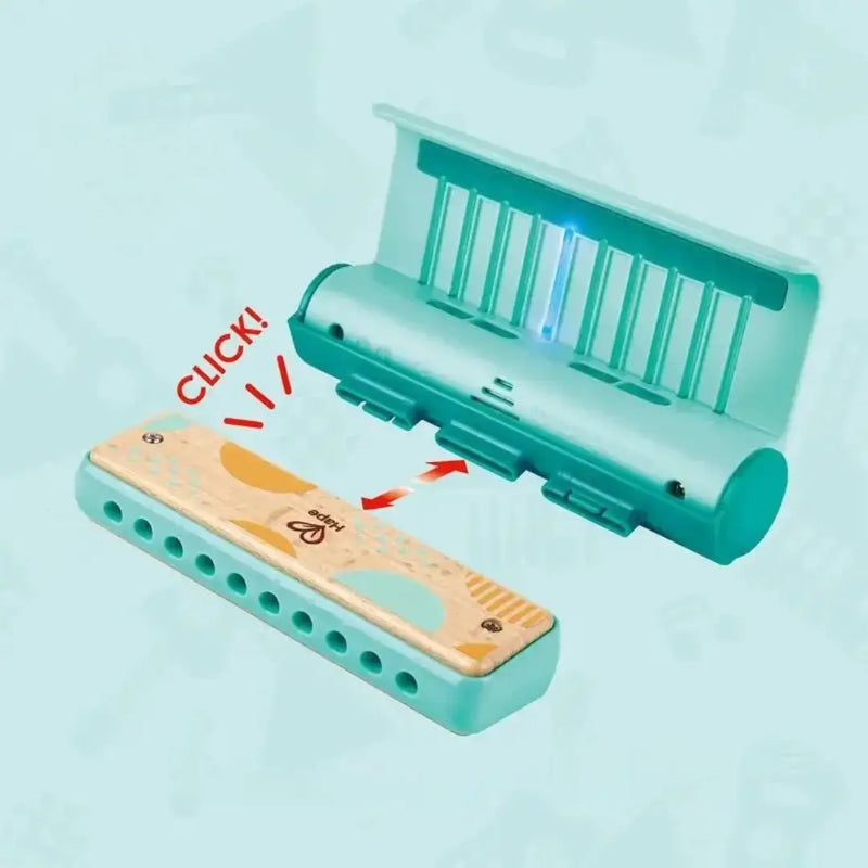 Gaita Infantil Educativa de Madeira com Luzes Guia, Músicas e Bateria Recarregável – Hape