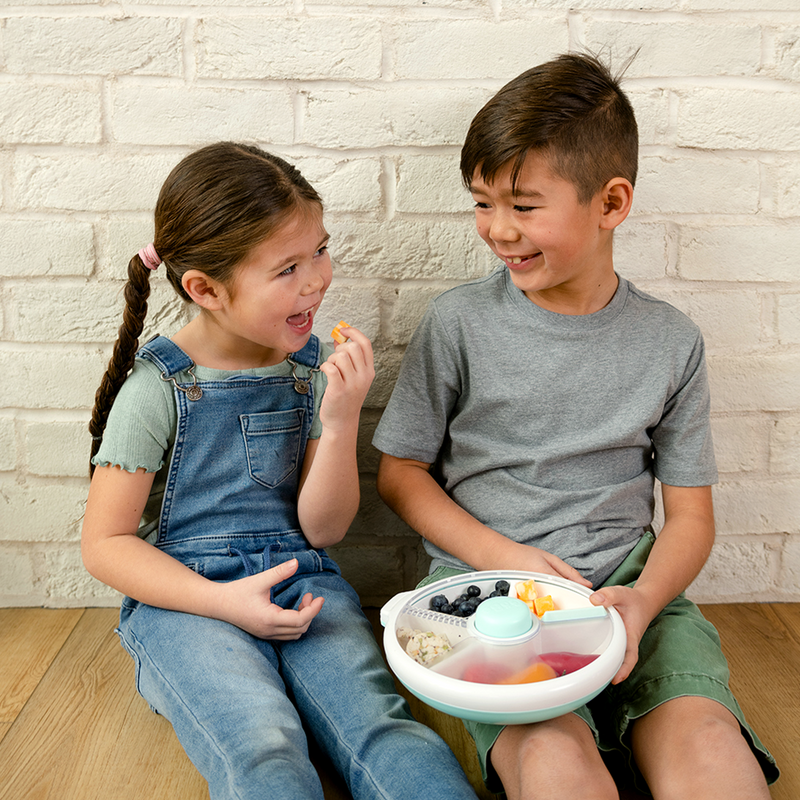 Lancheira Infantil GoBe Snack Spinner Original Portátil com Divisórias Rotativas Livre de BPA