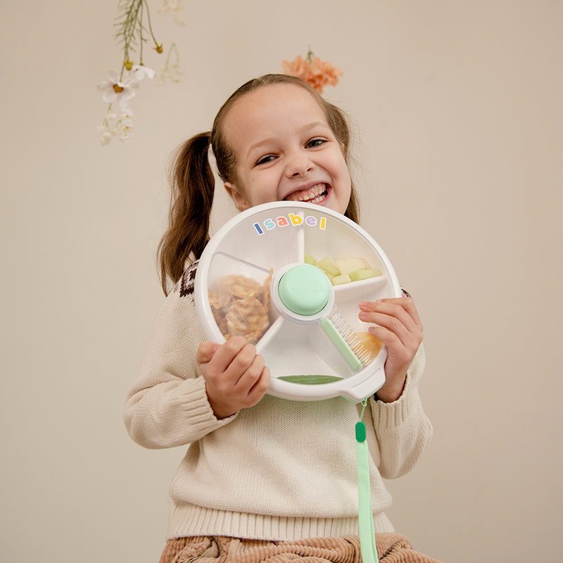 Lancheira Infantil GoBe Snack Spinner Original Portátil com Divisórias Rotativas Livre de BPA
