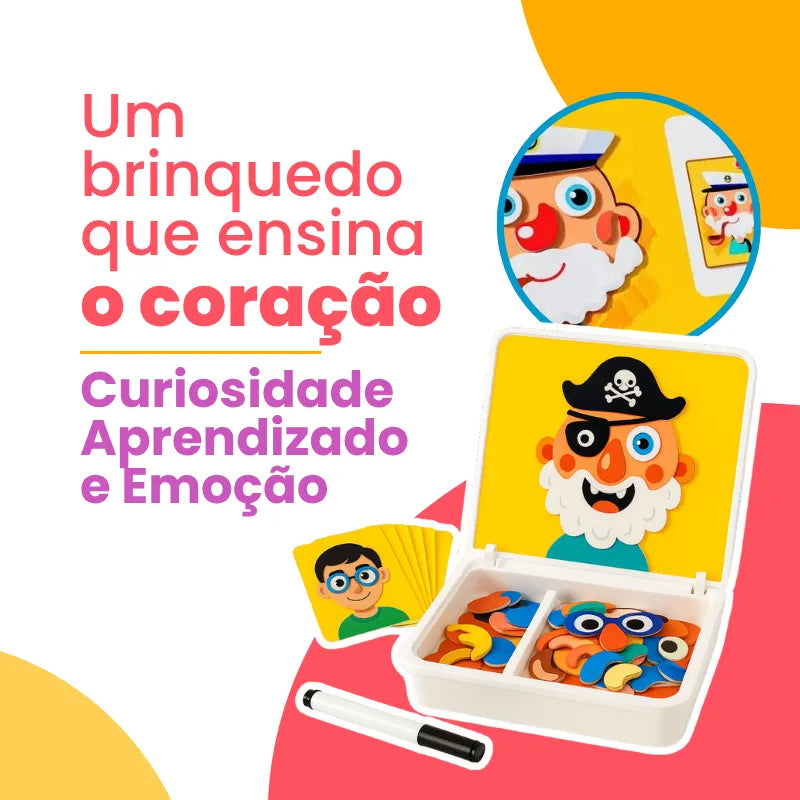 Quebra-Cabeça Magnético Educativo de Emoções e Criatividade – Brinquedo Sensorial Premium | CRIATIVAE