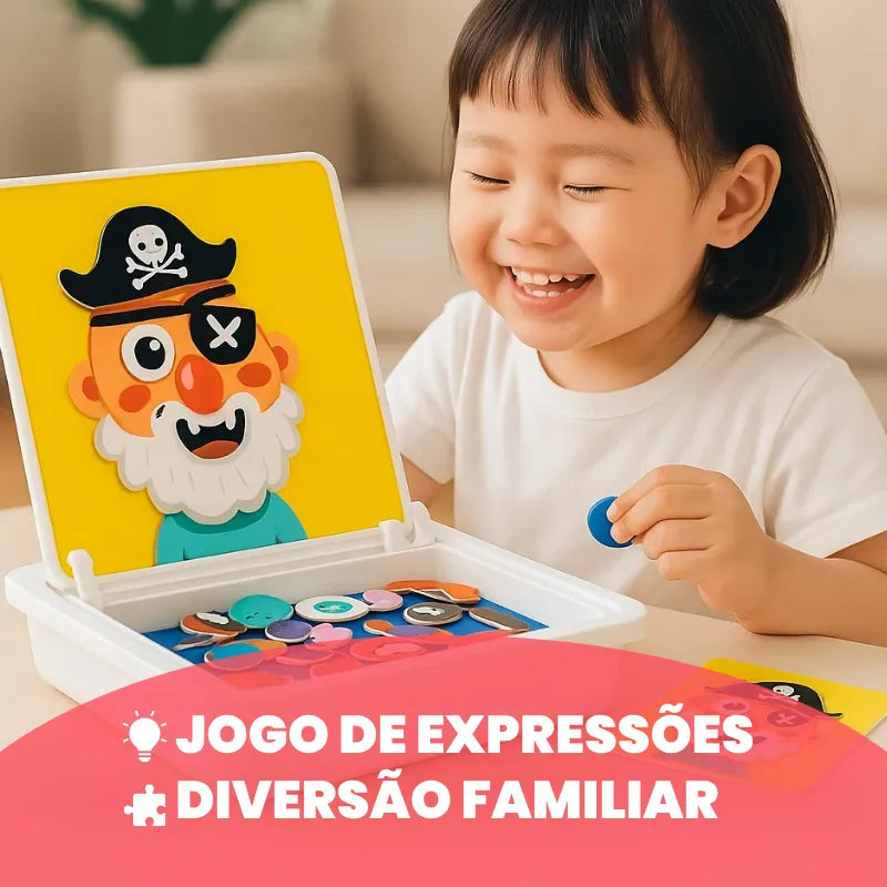 Quebra-Cabeça Magnético Educativo de Emoções e Criatividade – Brinquedo Sensorial Premium | CRIATIVAE