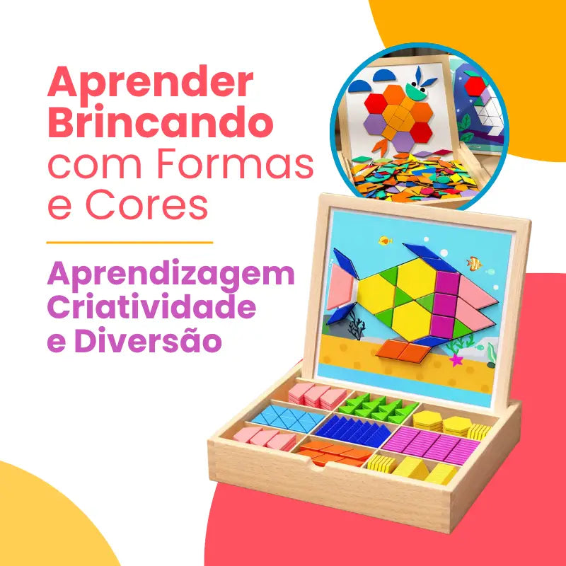 Tangram Magnético Educativo para Crianças – Brinquedo de Montar e Aprender | CRIATIVAE