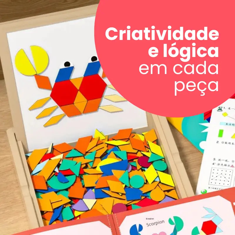 Tangram Magnético Educativo para Crianças – Brinquedo de Montar e Aprender | CRIATIVAE