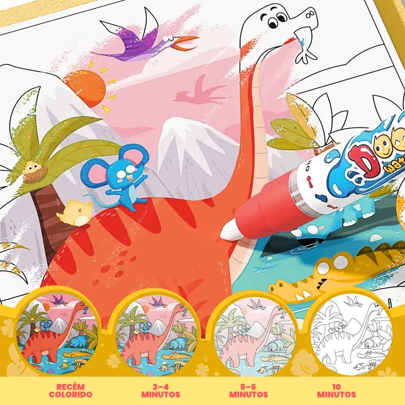 Livro de Pintura Mágica com Água Reutilizável – Doodle Books Educativos Bilíngues | CRIATIVAE