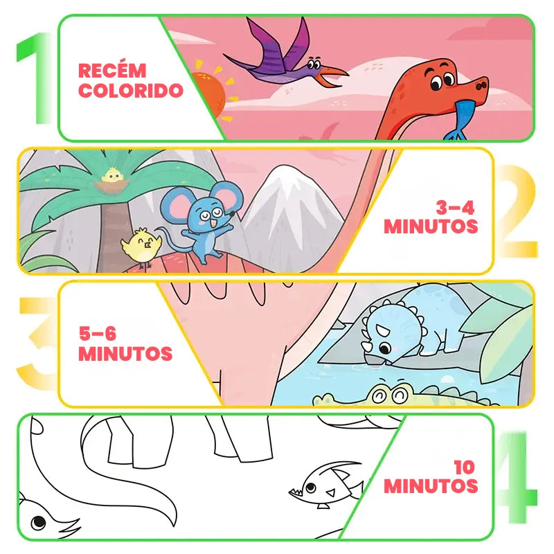 Livro de Pintura Mágica com Água Reutilizável – Doodle Books Educativos Bilíngues | CRIATIVAE