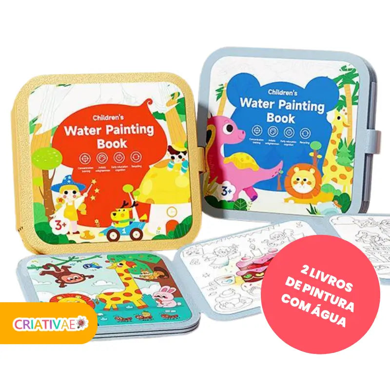 Livro de Pintura Mágica com Água Reutilizável – Doodle Books Educativos Bilíngues | CRIATIVAE