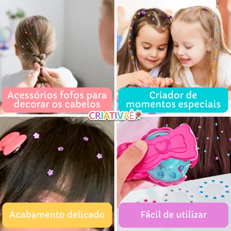 Hair Glam Criativaê - Novo Decorador de Cabelos Charmoso, Prático e Portátil