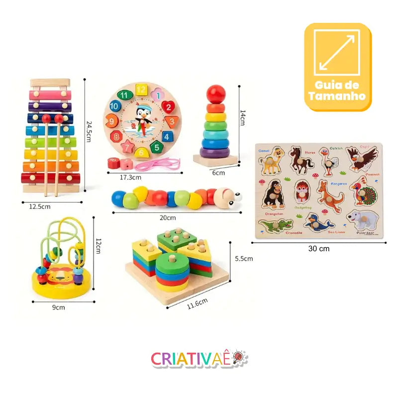 KIT Diversa Kids com 7 Brinquedos Educacionais Montessori KIT Diversa Kids com 7 Brinquedos Educacionais Montessori Criativaê 