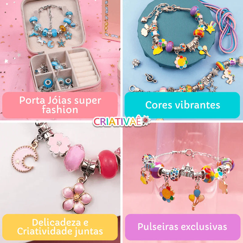 Monta Bijubs - Kit para montagem de pulseiras infantil + Brinde Exclusivo 3+ Criativaê 