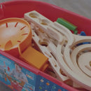 Conjunto de Blocos de Madeira Hape Quadrilla Stack Track para Corrida de Bolas