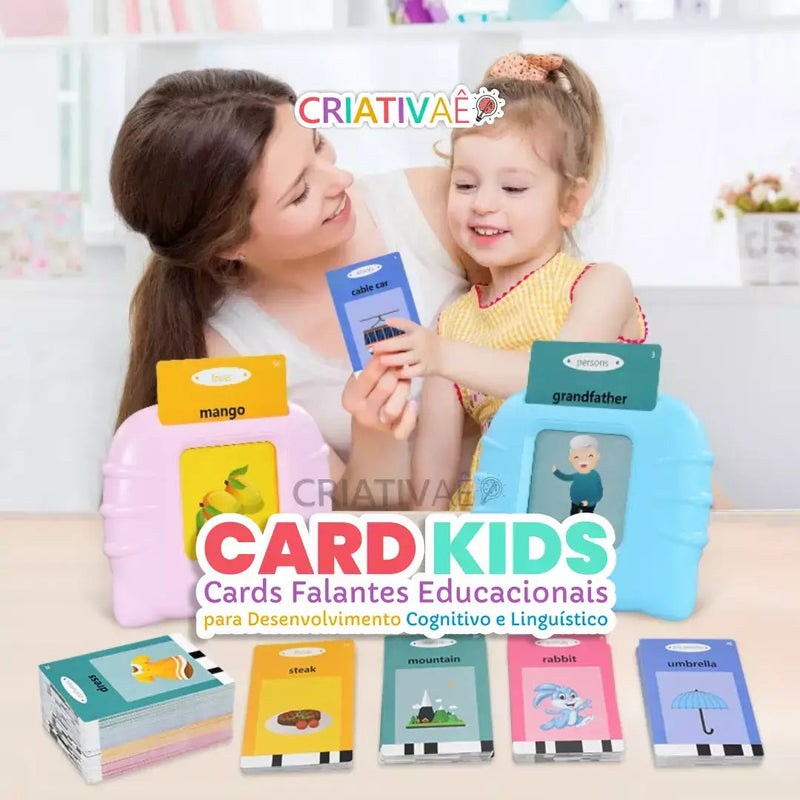 Card Kids™ - Cards Falantes Educacionais para Desenvolvimento Cognitivo e Linguístico - 224 palavras I&C 3 Criativaê 