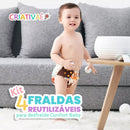 Kit 4 Fraldas Reutilizáveis para desfralde Confort Baby + Brinde Exclusivo 0-2 Criativaê 