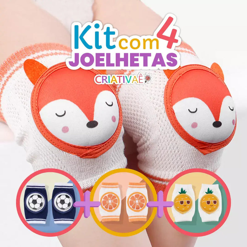 Kit com 4 Joelhetas - Joelheiras de Tecido Respirável Acolchoado + Brinde Exclusivo Criativaê 