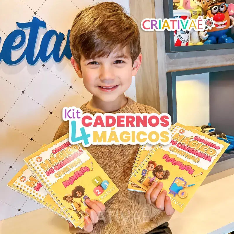 [LANÇAMENTO] Novo KIT com 4 Cadernos de Caligrafia Mágicos Criativaê (Em Português) 3+ Criativaê 