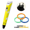 Pen Print 3D - Caneta de Impressão 3D I&C 3 Criativaê Amarela 9 metros (3 cores) 